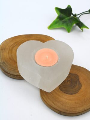portavelas corazón de selenita para vela