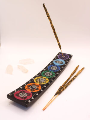 Porta Incienso de Agra con Chakras Barca