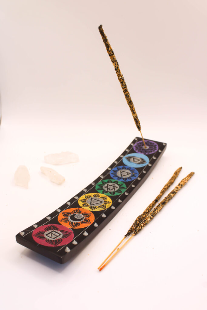 Porta Incienso de Agra con Chakras Barca