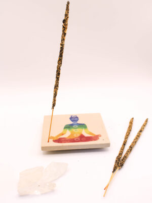 Porta Incienso Arenisca Chakras Cuadrado