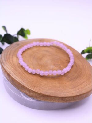 pulsera cuarzo rosa 4mm piedra natural amor propio