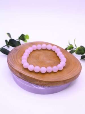 pulsera cuarzo rosa 8mm piedra natural amor propio
