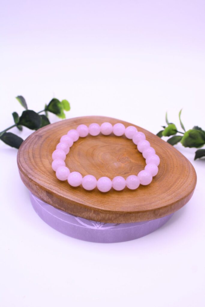 pulsera cuarzo rosa 8mm piedra natural amor propio