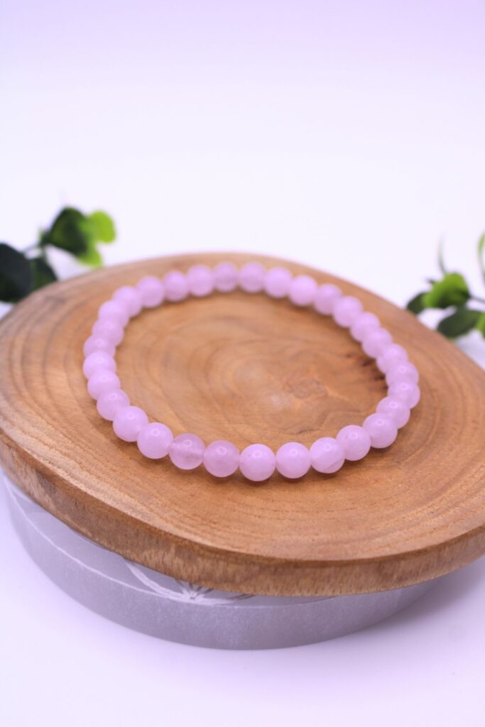 pulsera cuarzo rosa 6mm piedra natural amor propio